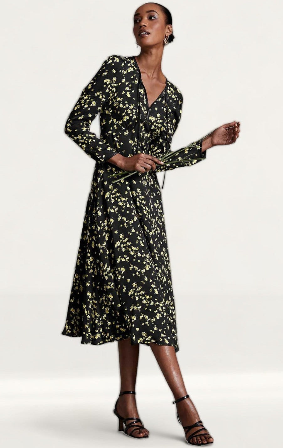 M&S X Ghost Tie Neck Midi