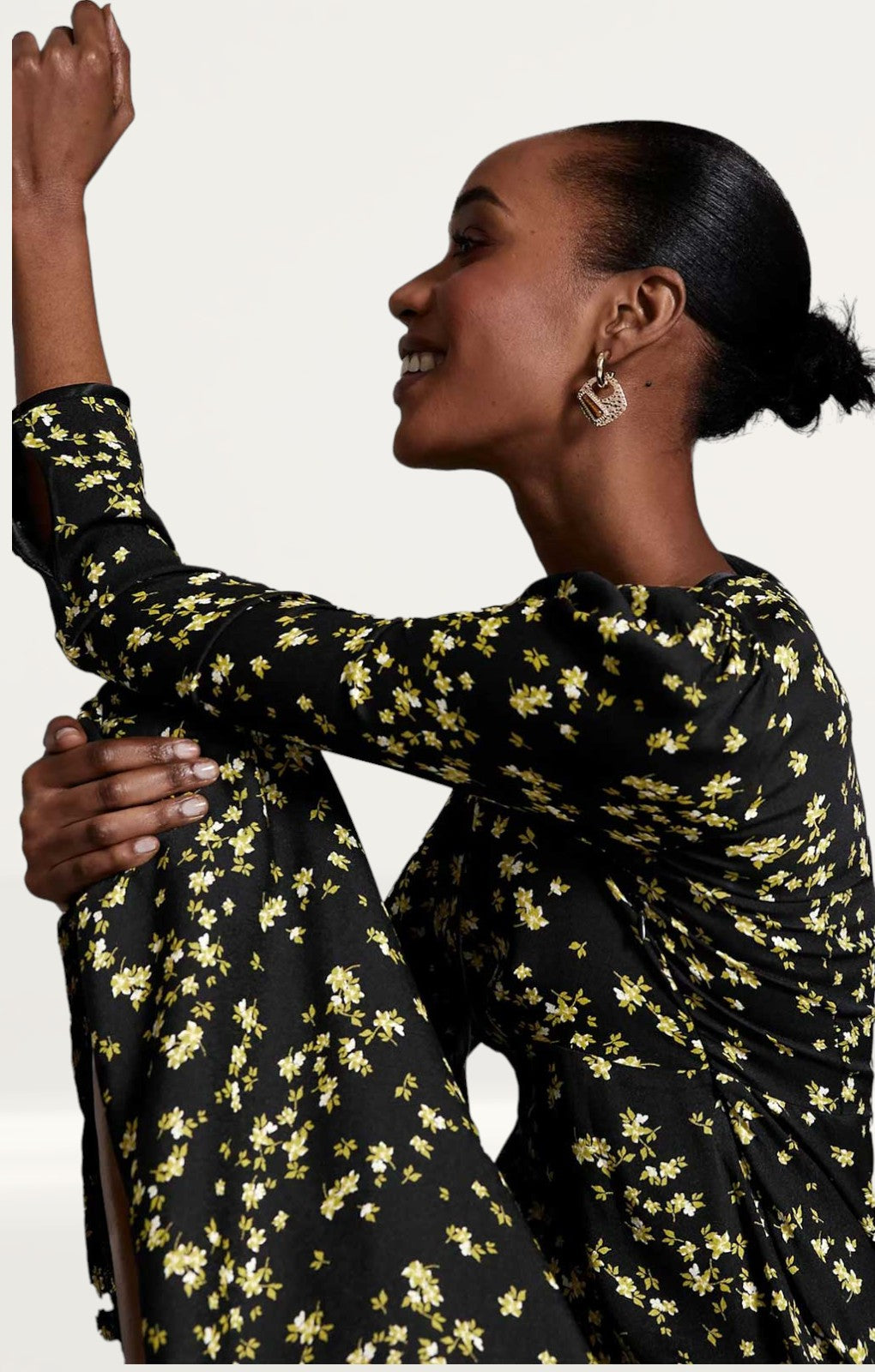 M&S X Ghost Tie Neck Midi