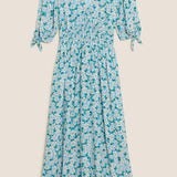 M&S X Ghost Daisy Shirred Waist Midi Dress
