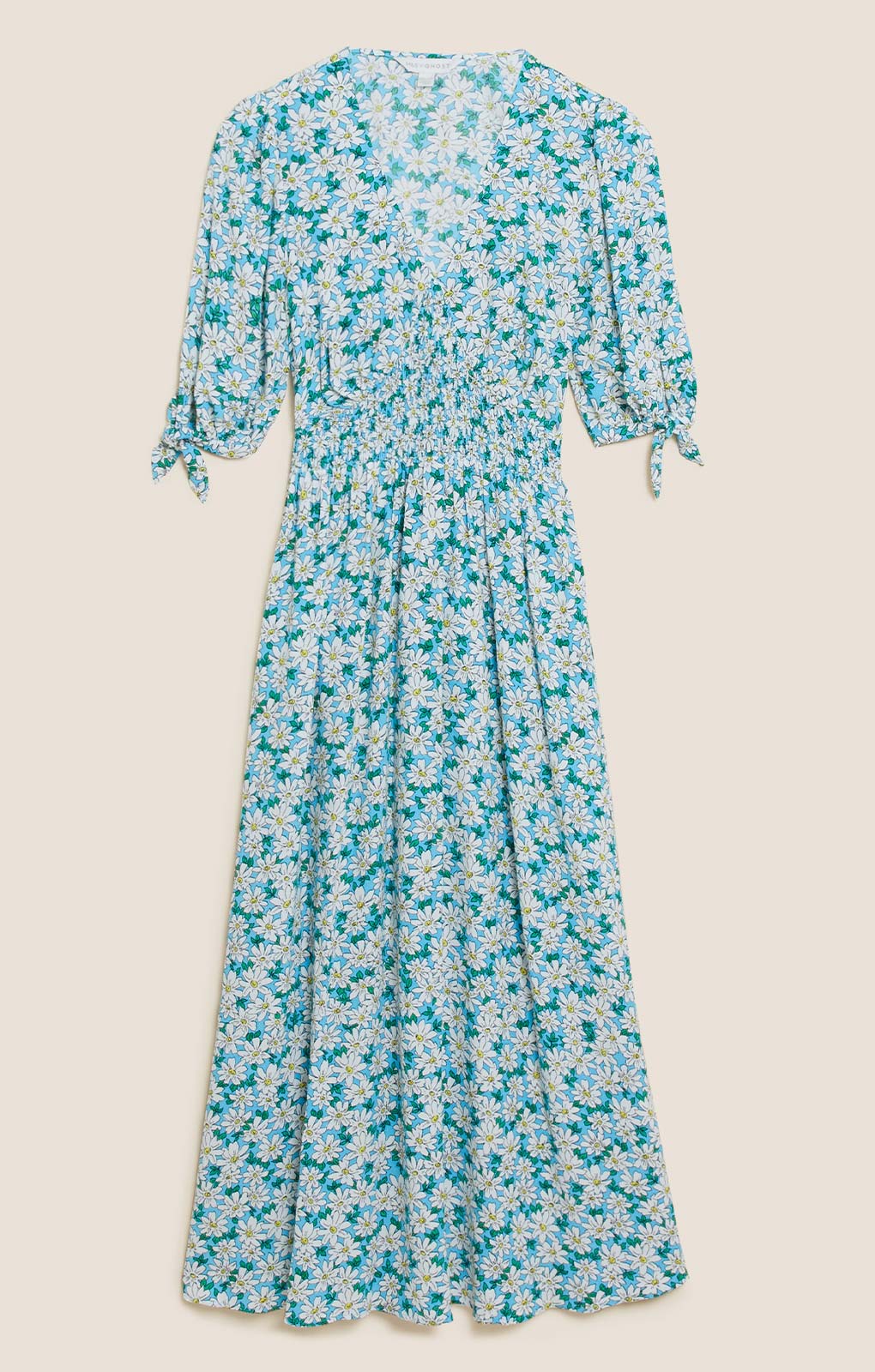 M&S X Ghost Daisy Shirred Waist Midi Dress