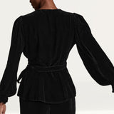 M&S X Ghost Velvet Wrap Top