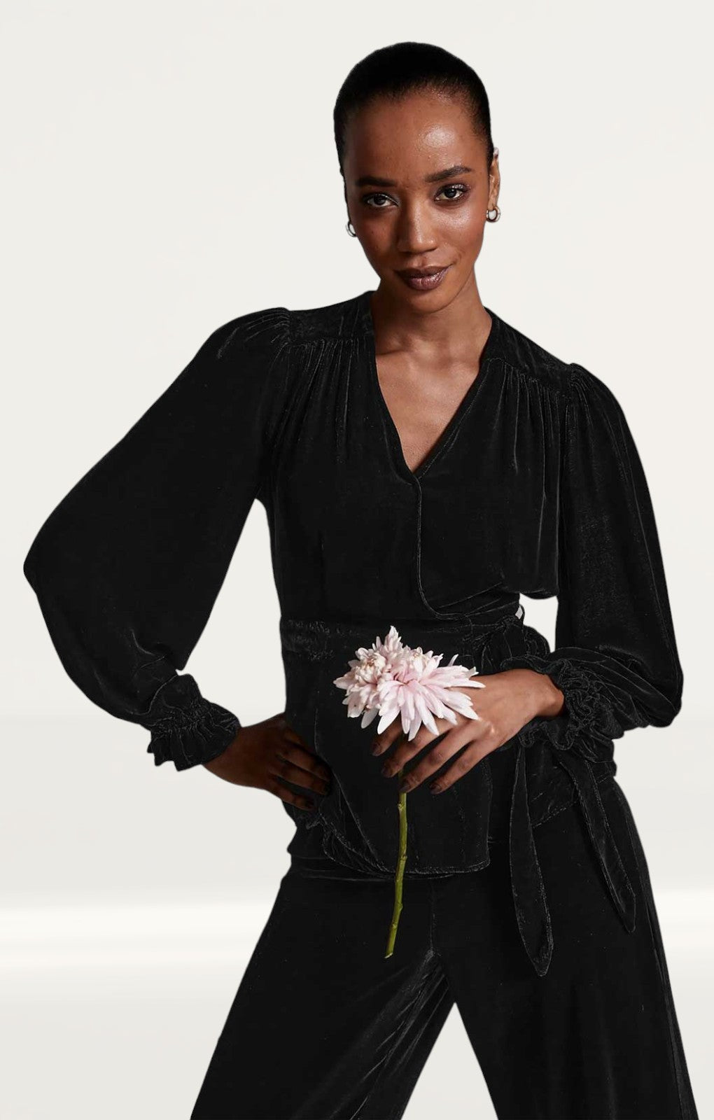 M&S X Ghost Velvet Wrap Top product image