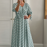 M&S Autograph Geometric V-Neck Midaxi Waisted Dress