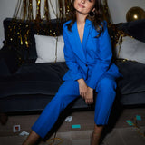 M&S Ultimate Blue Straight Leg Trouser Suit
