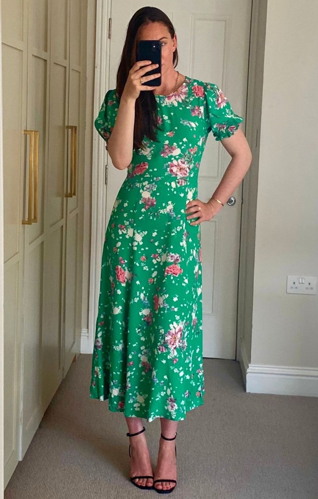 Rent M S X Ghost Green Floral Midi Dress Hirestreet