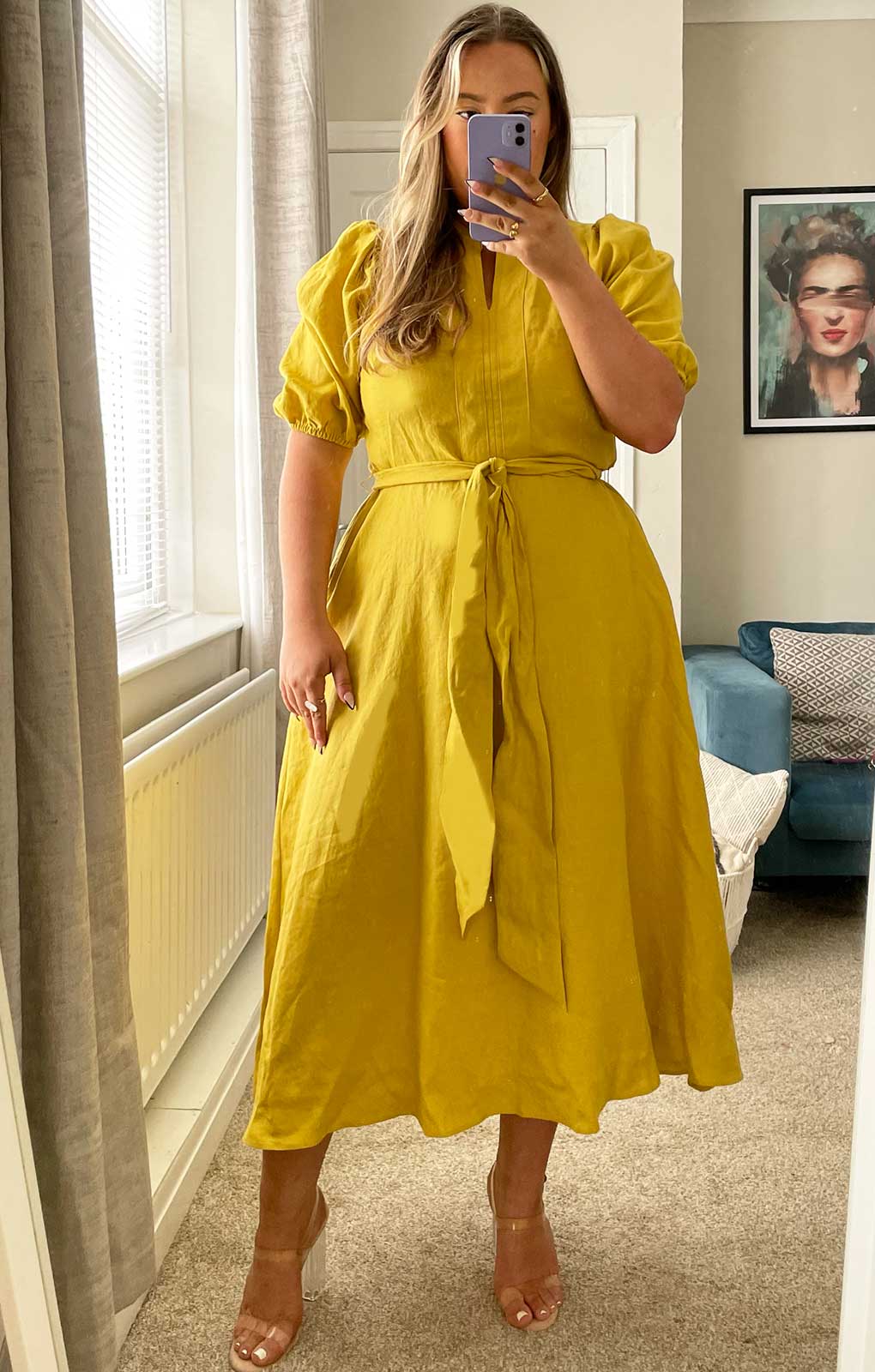 M&S Autograph Irish Linen Blend Belted Dress