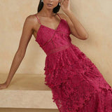 Oasis Lace Tiered Strappy Midi Dress product image