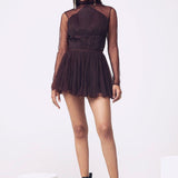 Mannat Gupta Ruffled 3-Piece Gown in Winex
