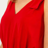 Michael Kors Red Jumpsuit With Bow Detail