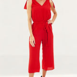 Michael Kors Red Jumpsuit With Bow Detail