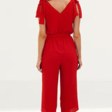 Michael Kors Red Jumpsuit With Bow Detail