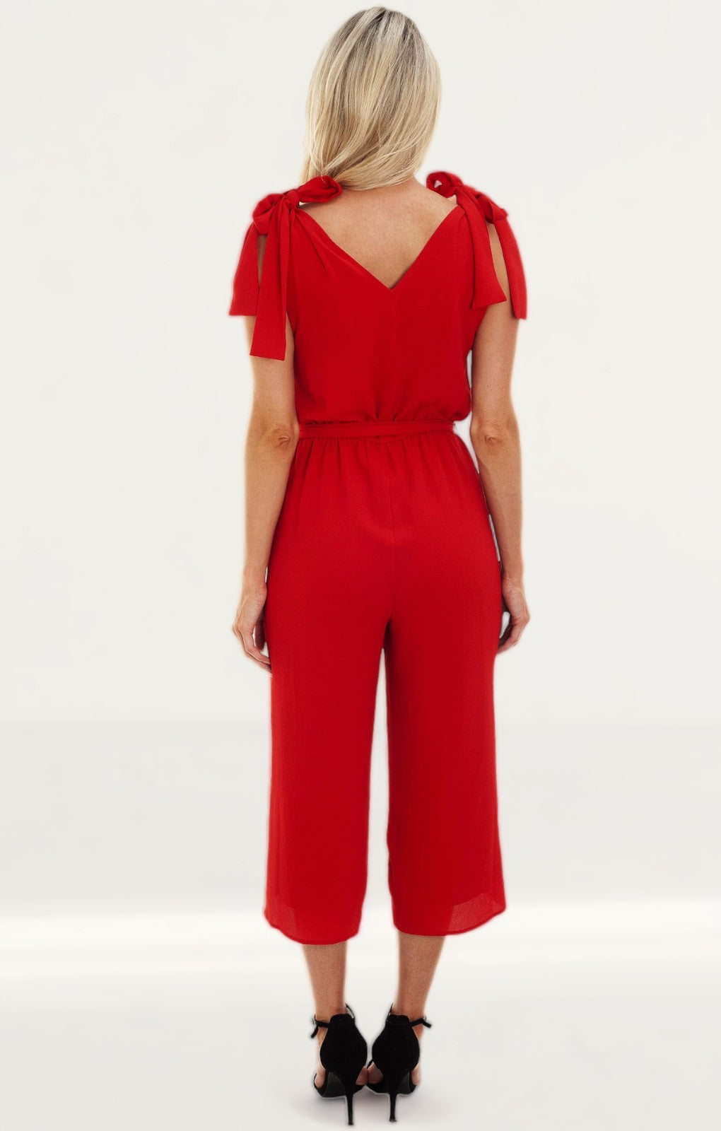 Michael Kors Red Jumpsuit With Bow Detail