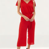Michael Kors Red Jumpsuit With Bow Detail