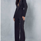 Misspap Black Tuxedo Style Straight Leg Jumpsuit product image