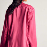 MissPap Fuschia Premium Oversized Satin 3 Piece Co-ord