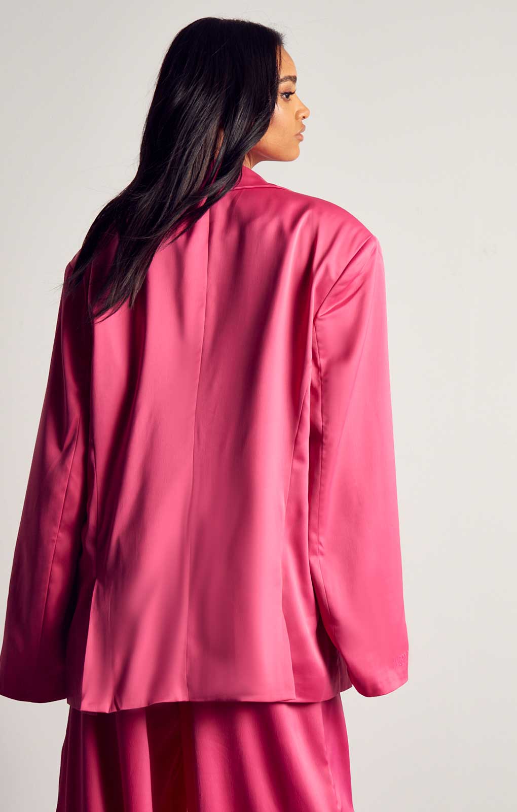 MissPap Fuschia Premium Oversized Satin 3 Piece Co-ord