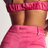 MissPap Fuschia Premium Oversized Satin 3 Piece Co-ord
