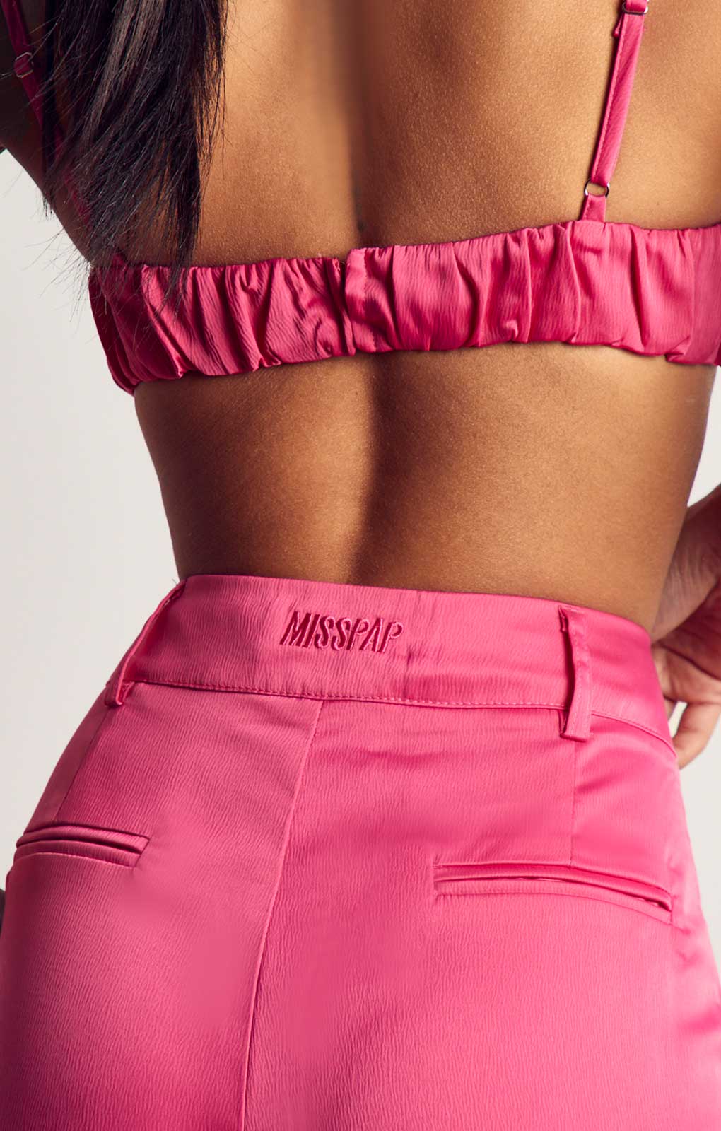 MissPap Fuschia Premium Oversized Satin 3 Piece Co-ord