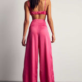 MissPap Fuschia Premium Oversized Satin 3 Piece Co-ord