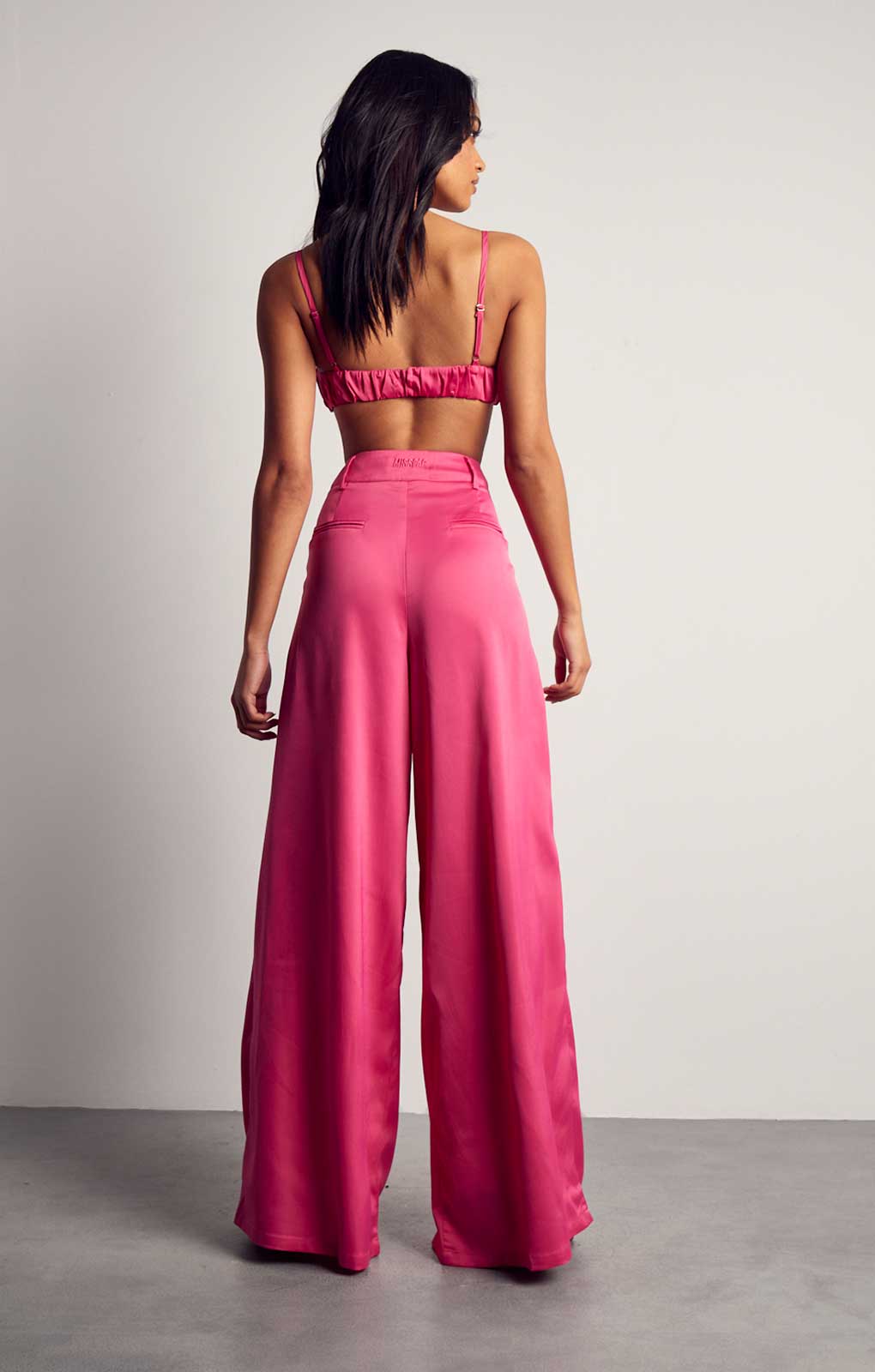 MissPap Fuschia Premium Oversized Satin 3 Piece Co-ord