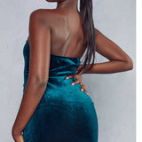 Misspap Green Velvet Sweetheart Plunge Bodycon Mini Dress product image