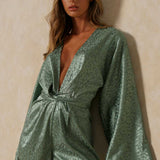 Misspap Satin Jacquard Kimono Playsuit product image