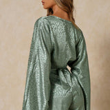 Misspap Satin Jacquard Kimono Playsuit