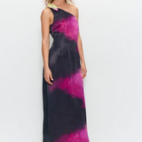 Warehouse Premium Satin Tie Dye One Shoulder Maxi Dress product image