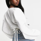 Na-Kd Wrap Blouse In White