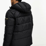 Napapijri Box Mid Length Water-Repellent Hooded Puffer Jacket In Black