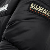 Napapijri Box Mid Length Water-Repellent Hooded Puffer Jacket In Black