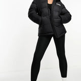 Napapijri Box Mid Length Water-Repellent Hooded Puffer Jacket In Black