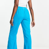 Native Youth High Waist Flare Trousers In Pop Blue Velvet