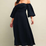 Nobody's Child Black Maxine Midi Dress