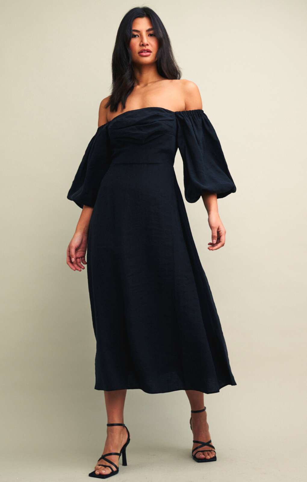 Nobody's Child Black Maxine Midi Dress