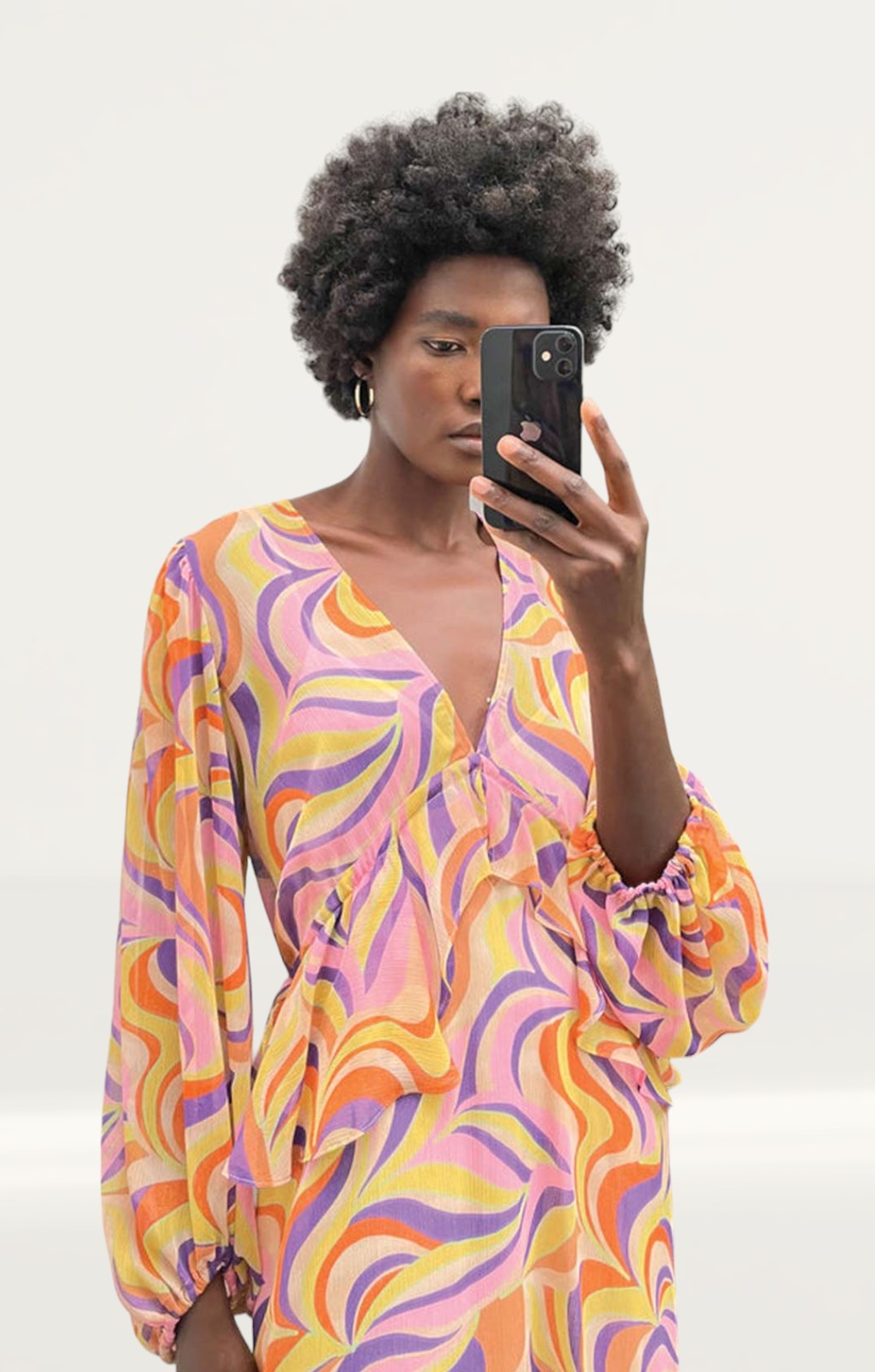 Rent Never Fully Dressed Autumnal Swirl Midi Dress | Hirestreet
