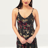 Never Fully Dressed Black Floral Velvet Dress product image