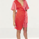Never Fully Dressed Pink & Red Wrap Mini Dress product image