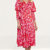 Never Fully Dressed Red/Pink Print Victoria Dress