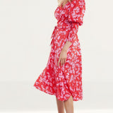 Never Fully Dressed Red/Pink Print Victoria Dress