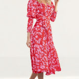 Never Fully Dressed Red/Pink Print Victoria Dress