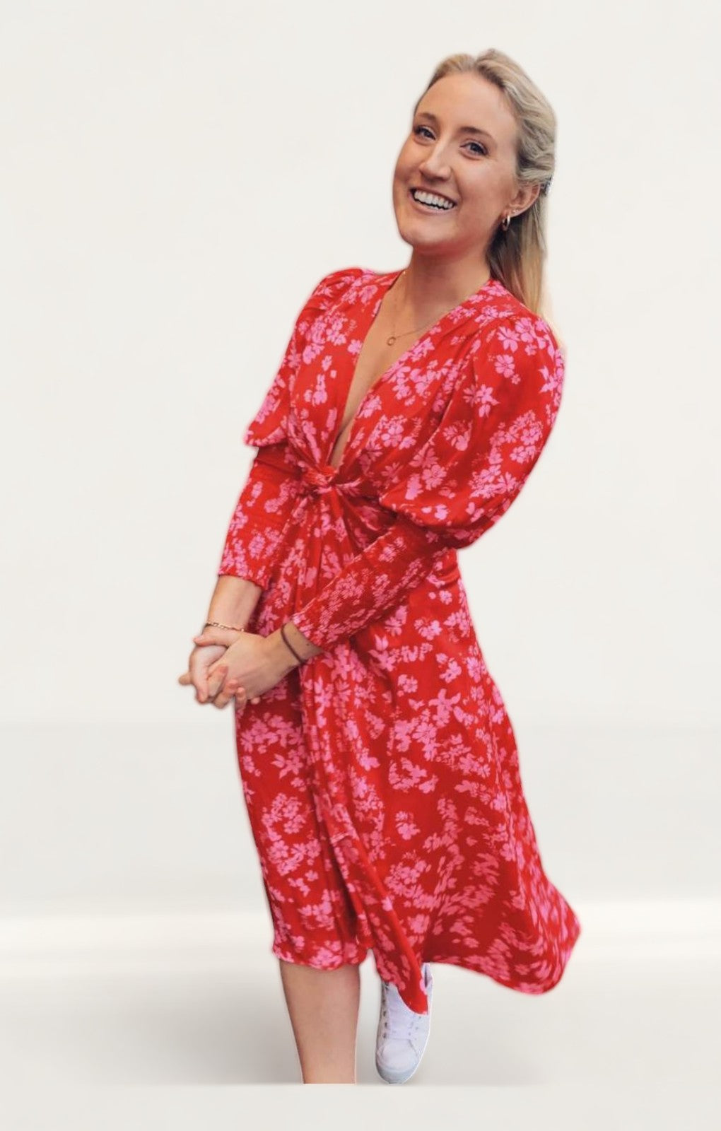 Never Fully Dressed Red/Pink Print Victoria Dress