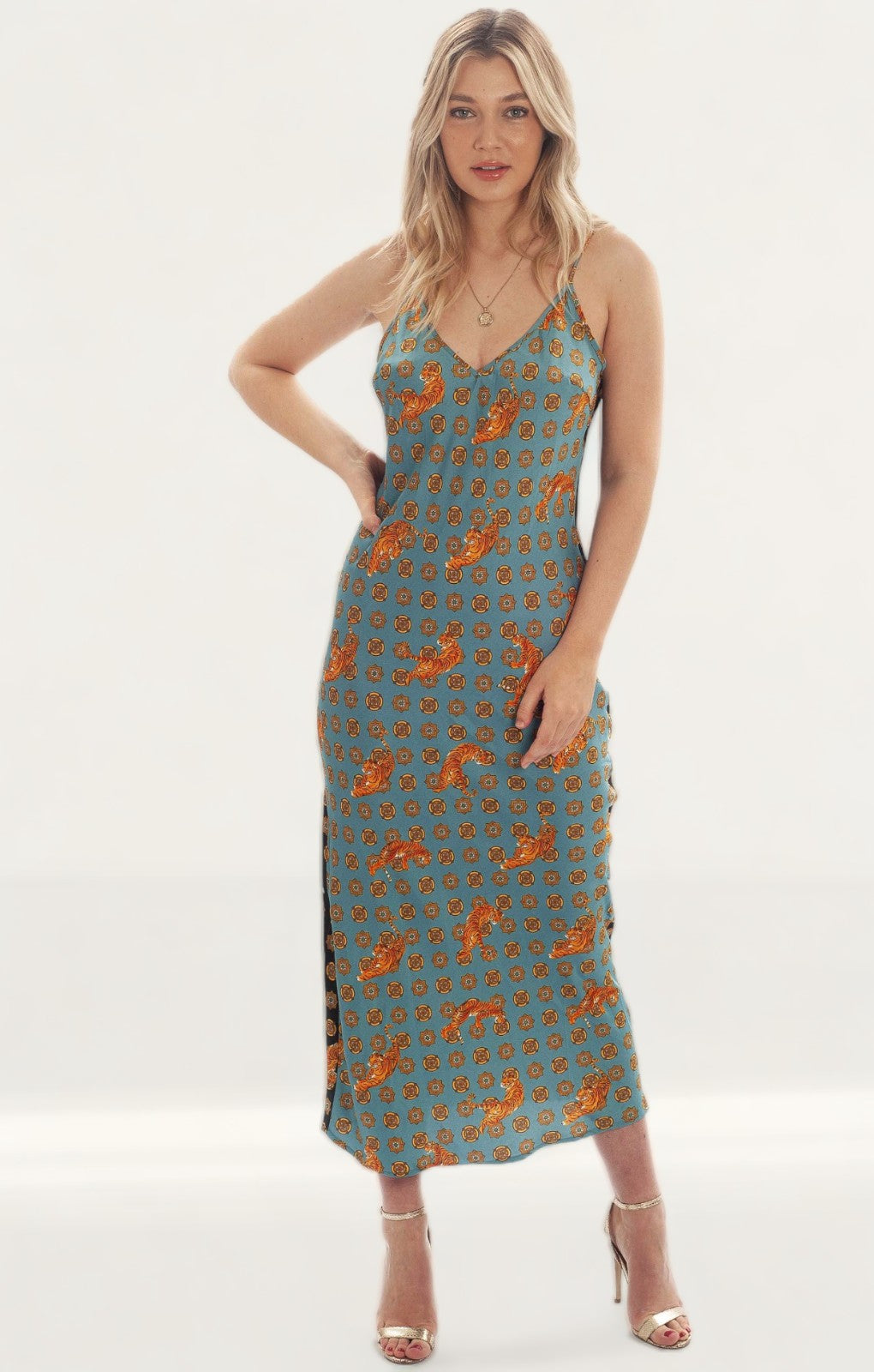 Never Fully Dressed Tiger Print Maxi Dress product image