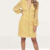 Never Fully Dressed Yellow Floral Print Mini Dress product image