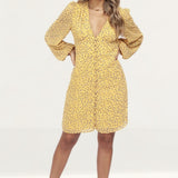 Never Fully Dressed Yellow Floral Print Mini Dress product image