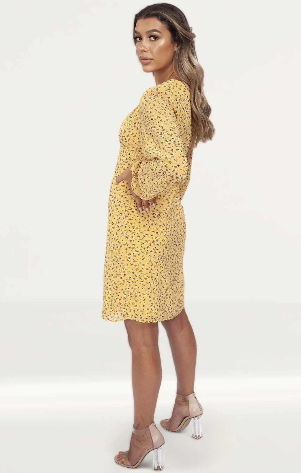 Never Fully Dressed Yellow Floral Print Mini Dress product image