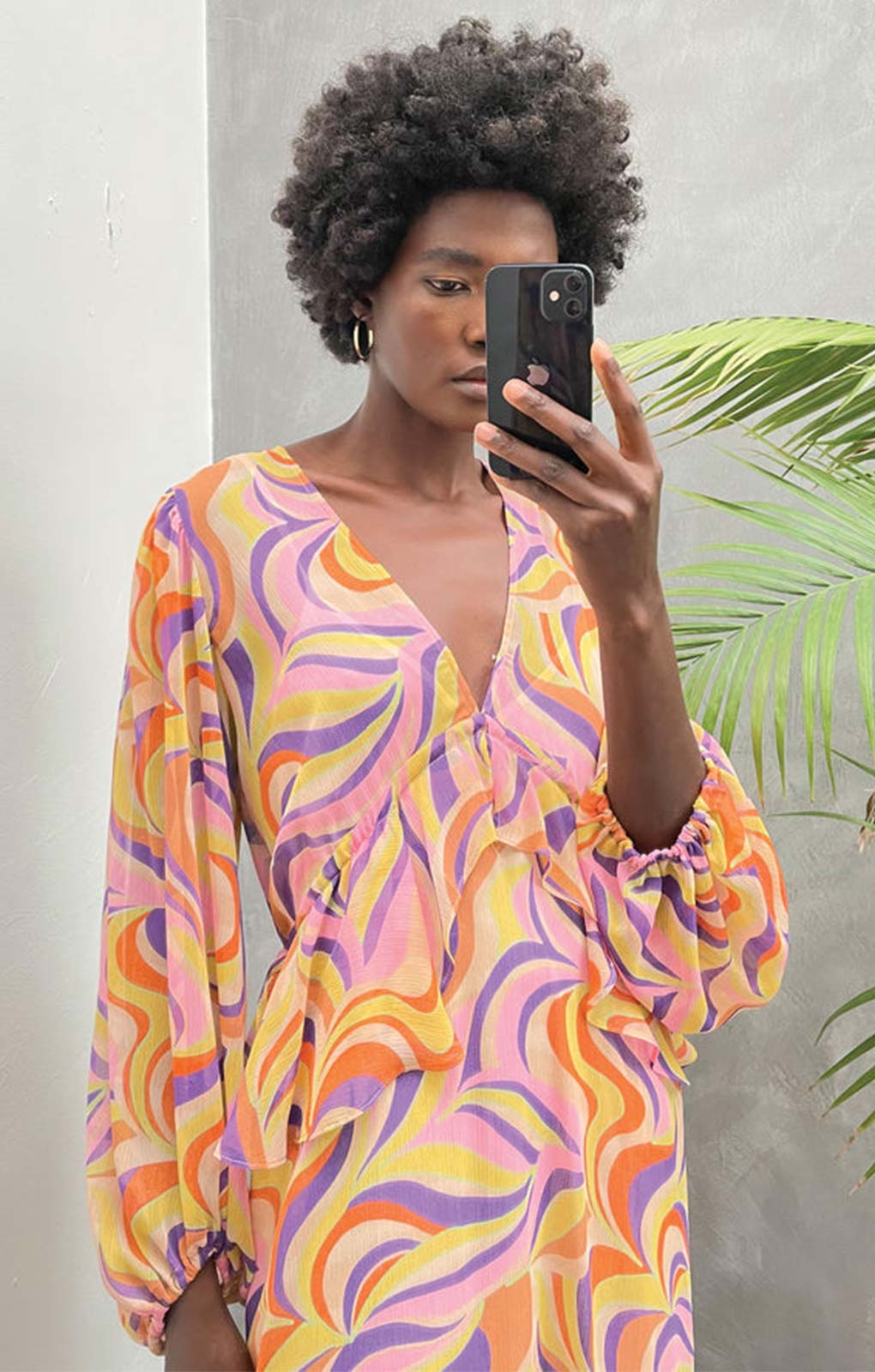 Never Fully Dressed Autumnal Swirl Midi Dress