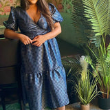 Nobody's Child Navy Check Nina Midi Dress