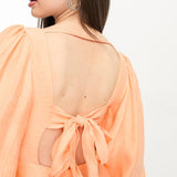 Nobody's Child Petite Zola Balloon Sleeve Mini Dress In Orange
