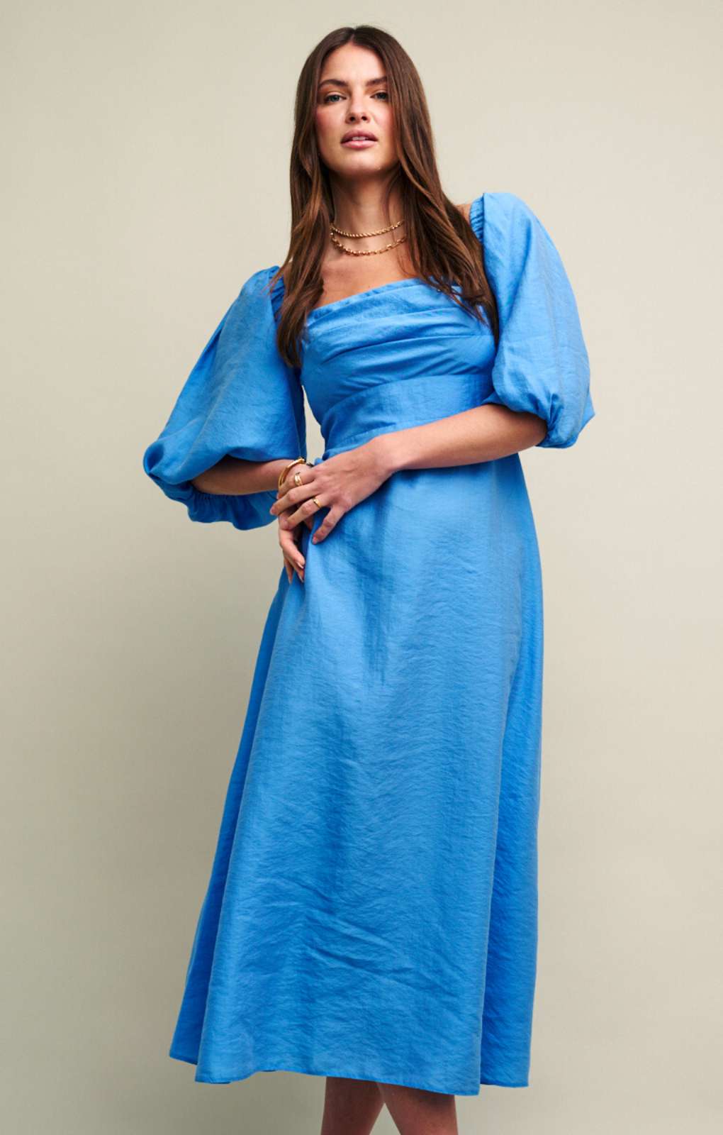 Nobody's Child Blue Maxine Midi Dress Nobody's Child Blue Maxine Midi Dress